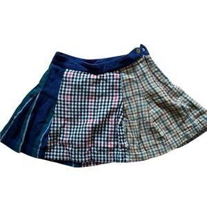 Rowing Blazers Blue and White Asymmetrical Mini Skater Skirt
